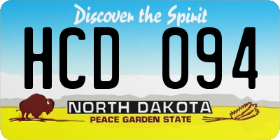 ND license plate HCD094