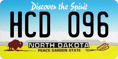 ND license plate HCD096