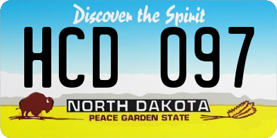 ND license plate HCD097