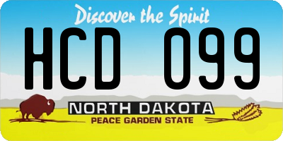 ND license plate HCD099