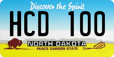 ND license plate HCD100