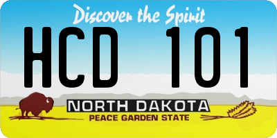 ND license plate HCD101