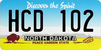 ND license plate HCD102