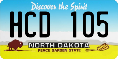 ND license plate HCD105