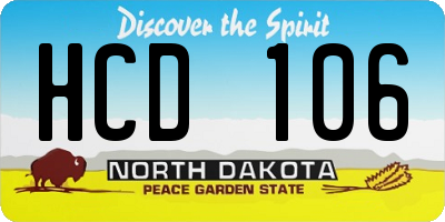 ND license plate HCD106