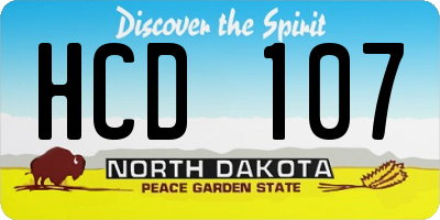 ND license plate HCD107
