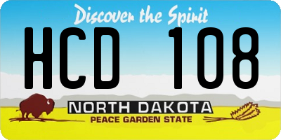 ND license plate HCD108