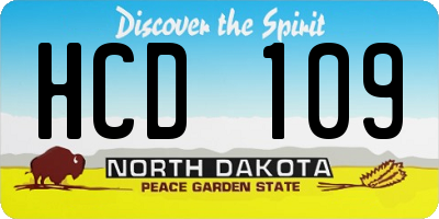 ND license plate HCD109