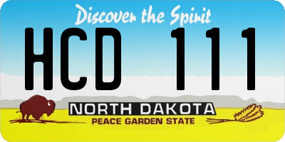 ND license plate HCD111