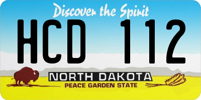 ND license plate HCD112