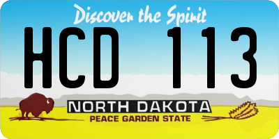 ND license plate HCD113