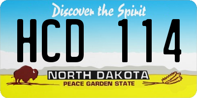 ND license plate HCD114