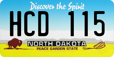 ND license plate HCD115