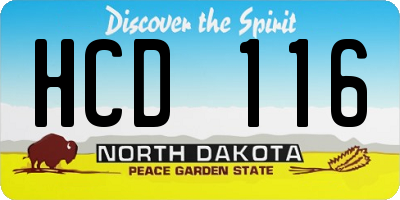ND license plate HCD116