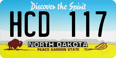 ND license plate HCD117