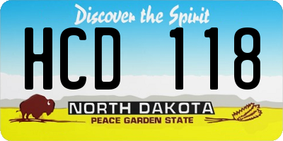 ND license plate HCD118