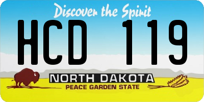 ND license plate HCD119