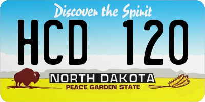 ND license plate HCD120