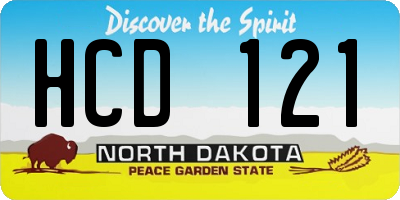 ND license plate HCD121