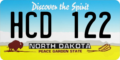 ND license plate HCD122