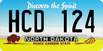 ND license plate HCD124