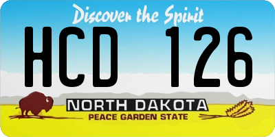 ND license plate HCD126