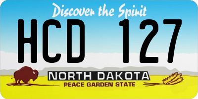 ND license plate HCD127