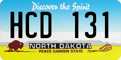 ND license plate HCD131