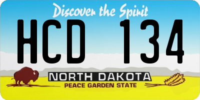 ND license plate HCD134