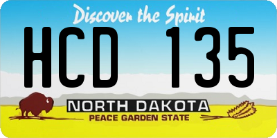 ND license plate HCD135