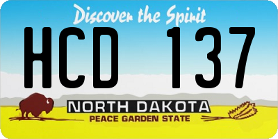 ND license plate HCD137