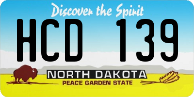 ND license plate HCD139