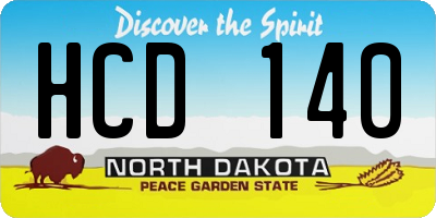 ND license plate HCD140