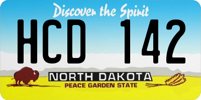 ND license plate HCD142