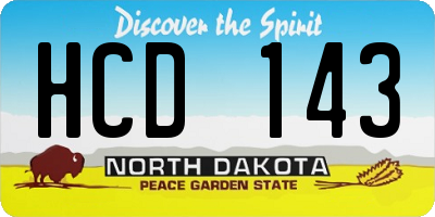 ND license plate HCD143