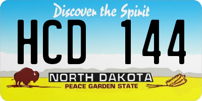 ND license plate HCD144