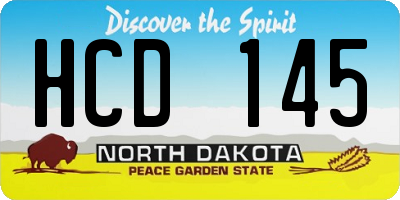 ND license plate HCD145