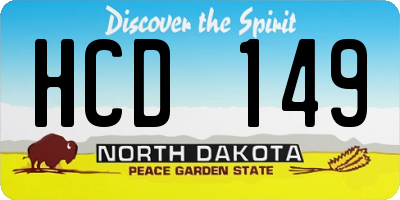 ND license plate HCD149