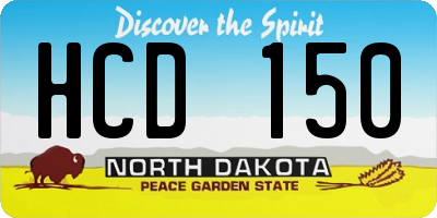 ND license plate HCD150