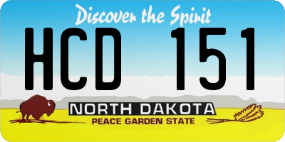 ND license plate HCD151