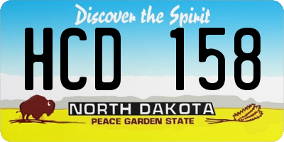 ND license plate HCD158