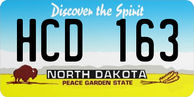 ND license plate HCD163