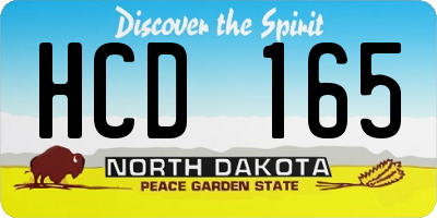 ND license plate HCD165