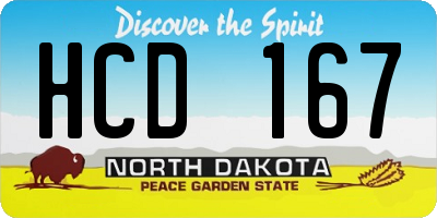 ND license plate HCD167