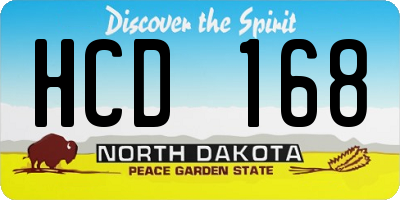 ND license plate HCD168