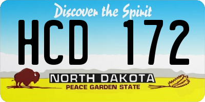 ND license plate HCD172