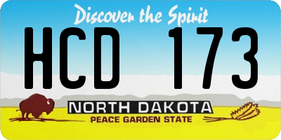 ND license plate HCD173