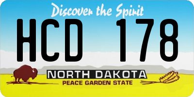 ND license plate HCD178