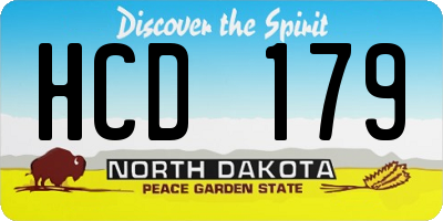 ND license plate HCD179