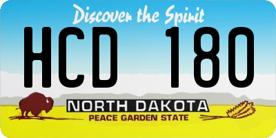 ND license plate HCD180